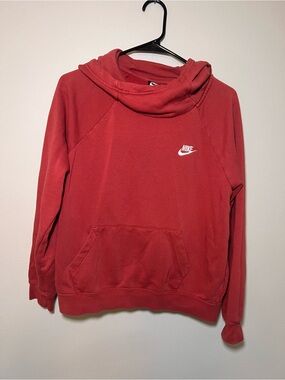 Nike Crimson Red Crewneck Sweatshirt with White Logo